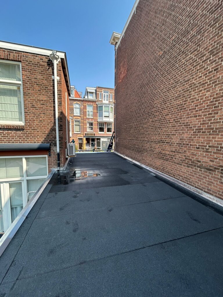 Zinkwerk rond garage, lood en nieuw bitumen dak.